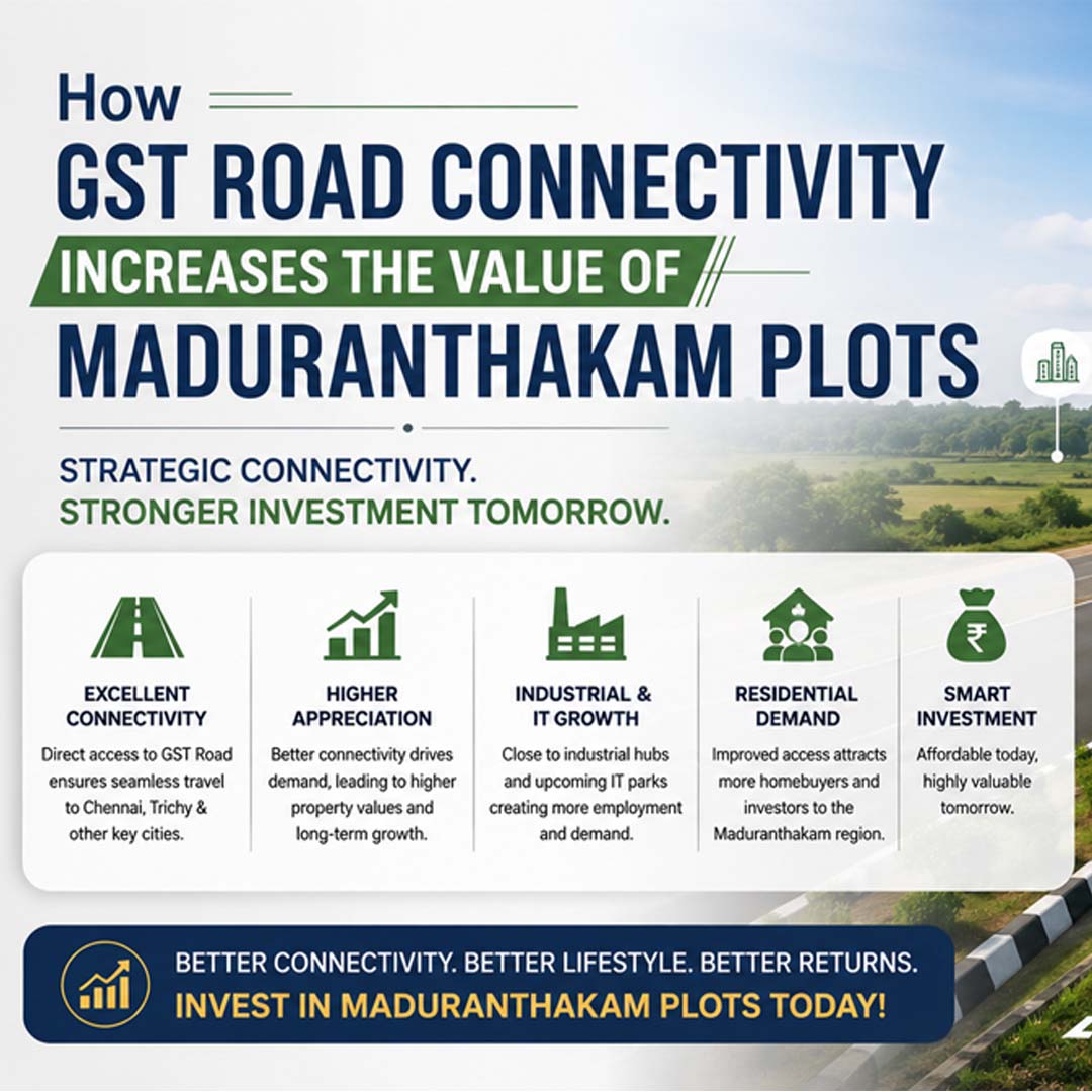 How GST Road Connectivity Increases the Value of Maduranthakam Plots