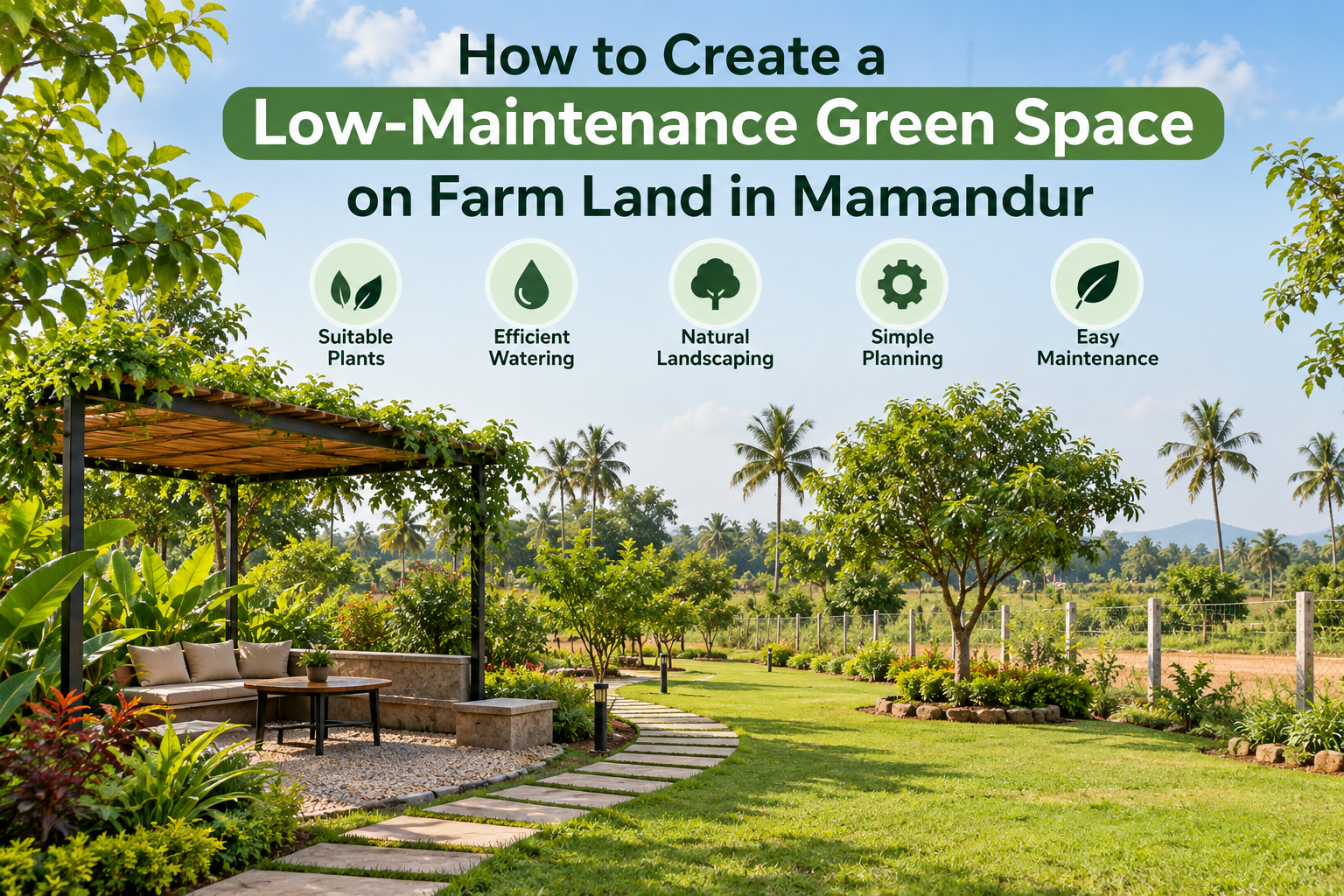 Low-Maintenance Green Space on Farm Land in Mamandur